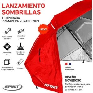 Sombrilla C/ Rompeviento Spinit Tipo Carpa Playa + Funda