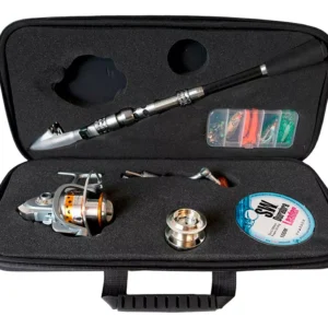 Combo Caña 1.80 con Reel Maletin Multi Señuelos