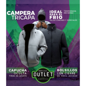 CAMPERA IRON TRICAPA - ABRIGO CAPUCHA DOMI