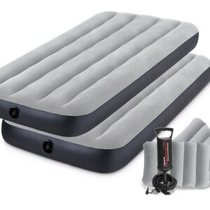 Set Colchón Inflable 1 Plaza Intex X2 + Almohadas + Inflador