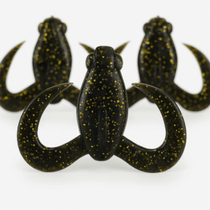 Rana de Silicona Salesta TACHI para Tarucha – Antienganche Color Negra c/amarillo