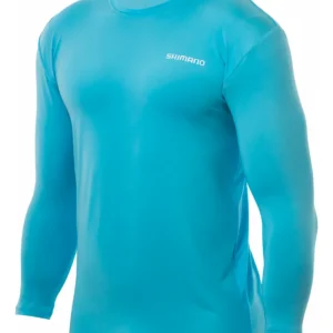 Remera Shimano Manga Larga UV50 Celeste L secado Rapido