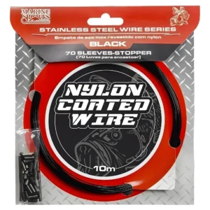 Cable de Acero Marine 120 Lb 10M Negro con 70 Tubitos