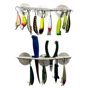 Organizador Señuelos Soporte Rack Con Sopapa Pinza Cuchillo
